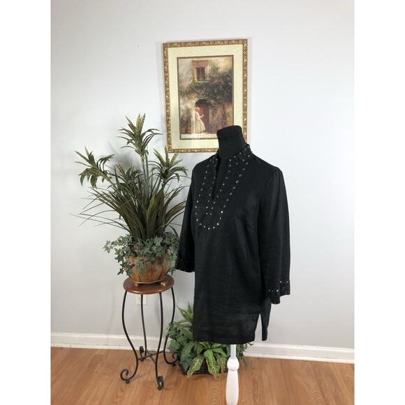 Madison Boho Women Top Y2K Pullover Cap Sleeve Small Black - Picture 5 of 7